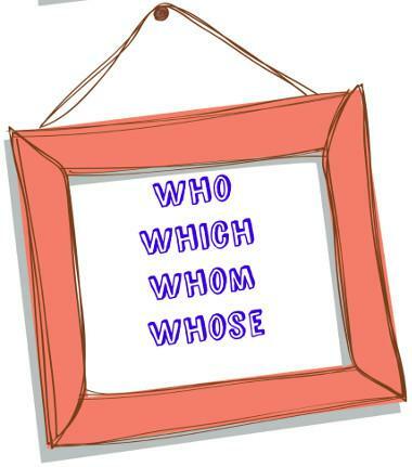 Who = Who/What, Which = Which, Whom = With whom, Whose = Whose