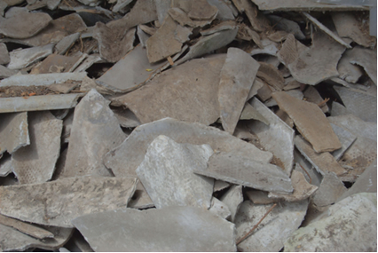 Broken tiles are a danger as they expose asbestos fibers