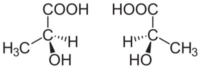 Melkesyre-isomermolekyler
