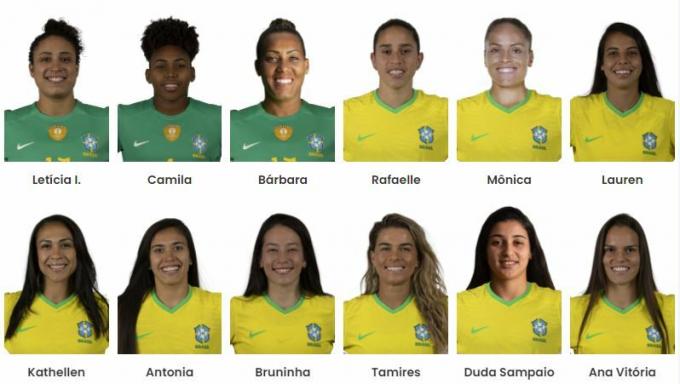 Foto in miniatura delle atlete brasiliane convocate per la Coppa del Mondo femminile 2023