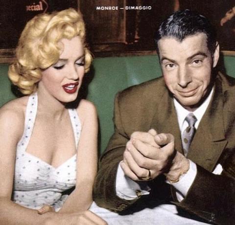 Marilyn Monroe and her second husband, gambler Joe DiMaggio, in 1954.