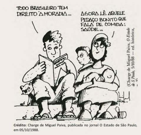 tegneserie av Miguel Paiva om sosiale rettigheter