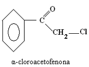 Структура α-хлороацетофенона који се користи као сузавац