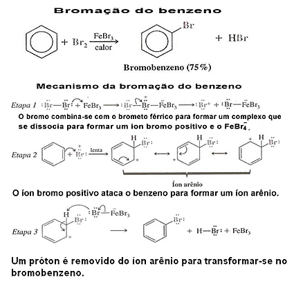 Benzene bromination reaction and its mechanism