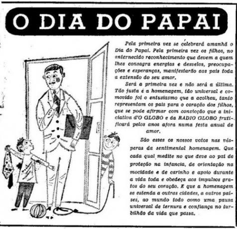 Jornal O Globo publiserer O Dia do Santa på forsiden av 15. august 1953