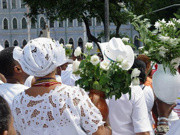 The Lavagem das Escadarias de Bonfim gathers thousands of faithful annually in the capital, Salvador. [1]