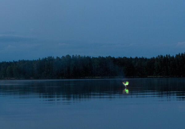 Wisp photographed over a lake. The legend of the Golden Mother may be related to this phenomenon.