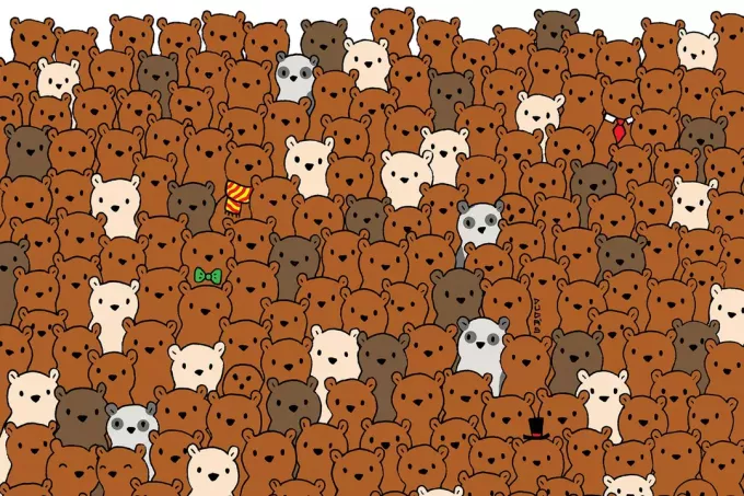 Can you find the coconuts among all these bears?