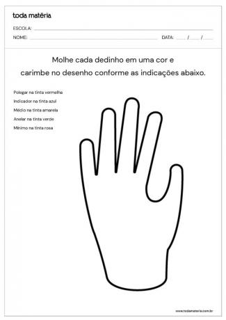 Actividades para enseñar los nombres de los dedos (educación infantil)