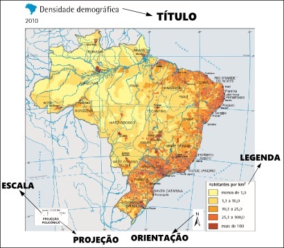 Vzorová demografická mapa Brazílie pripravená spoločnosťou IBGE *