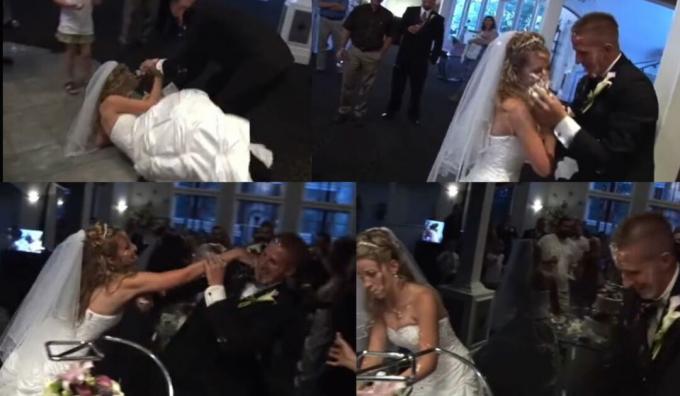 Bride bleeds after groom throws entire cake in her face