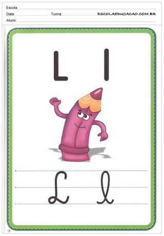 Ilustrowany alfabet - litera L