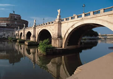 Bridge over the Tiber River, Italy