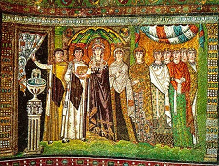 Kaisar Theodora - Mosaik Bizantium