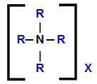 Splošna strukturna formula kvaternarne amonijeve soli