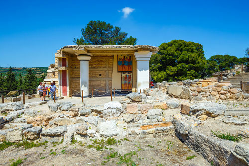 Ruins of the palace of Knossos on the island of Crete *