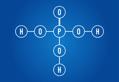 Štruktúrny vzorec kyseliny fosforečnej
