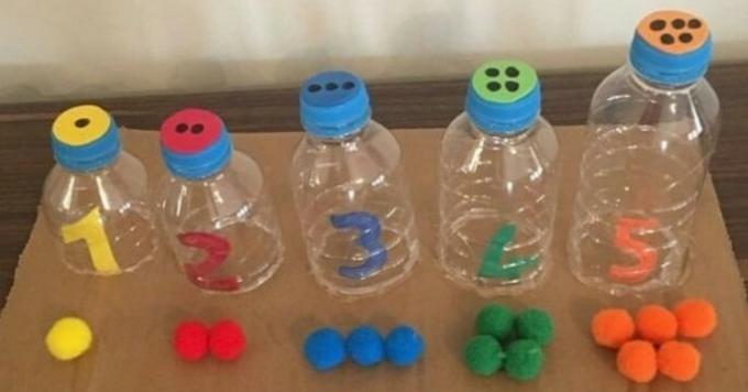 bottle for color number and number of balls