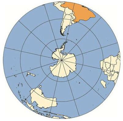 Azimuthal projection is the same used in the composition of the symbol of the United Nations. Source: IBGE.