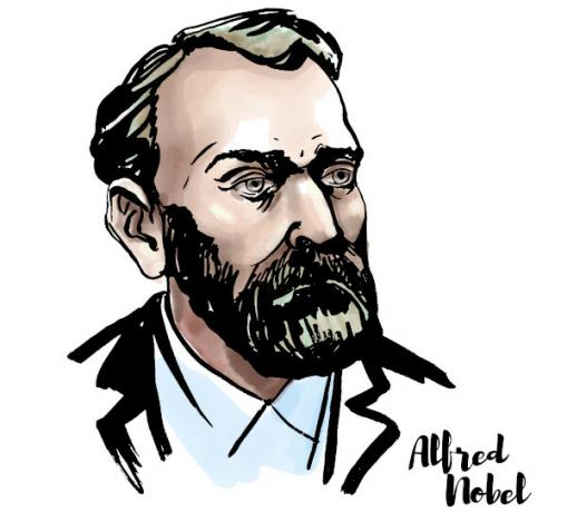 Alfred Nobel, uitvinder van dynamiet en tevens maker van de Nobelprijs.