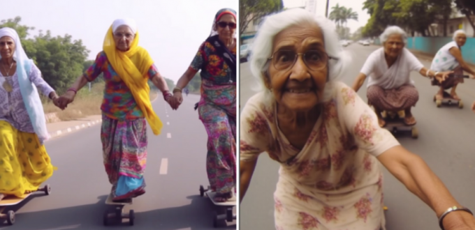 Skater grannies: artificial intelligence and its unusual creations
