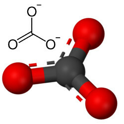 Formules du radical carbonate, un anion bivalent