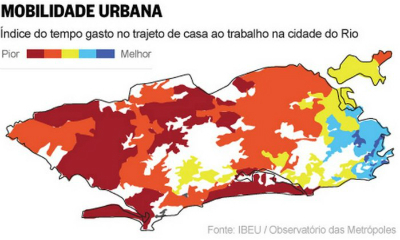 karta över stadsrörlighet i Rio de Janeiro