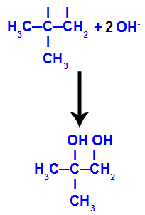 Alkohol wicynalny powstały z 2-metylo-propenu