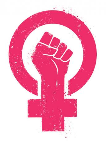 Symbool van vrouwenverzet dat wordt gebruikt om feministische bewegingen te identificeren.