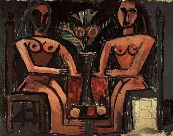 oturan iki kadın - picasso