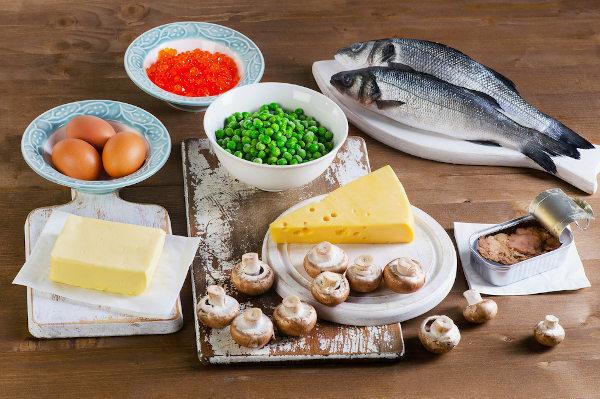 Foods like fish, eggs and dairy products are sources of vitamin D.