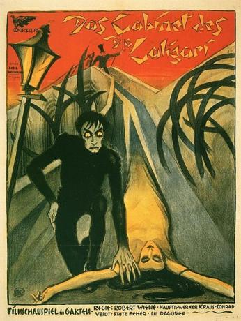 Filmi Dr Caligari kabinet plakat, autor Robert Wiene.