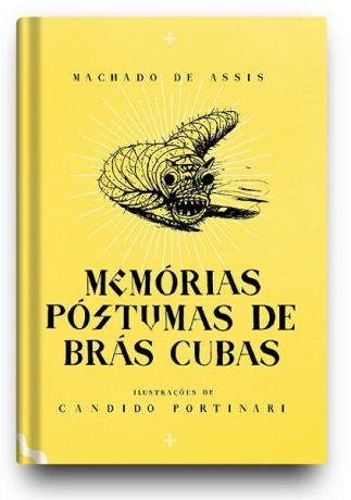 Omslag til bogen Memórias Póstumas de Brás Cubas, af Machado de Assis, en af ​​de mest berømte klassikere i brasiliansk litteratur.
