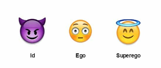 Id, ego og superego i emojis