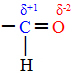 The carbon in the carbonyl is positively charged