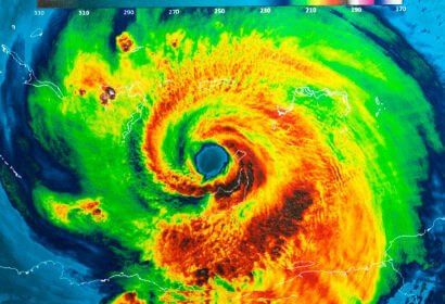 Thermal image of a hurricane