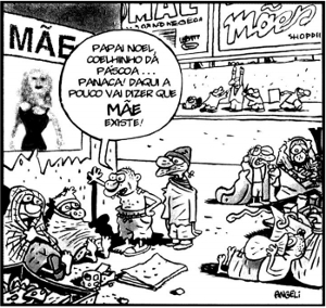 Charge by cartoonist Angeli, published in Folha de São Paulo on May 14, 2000 and base text for the Enem issue of the same year