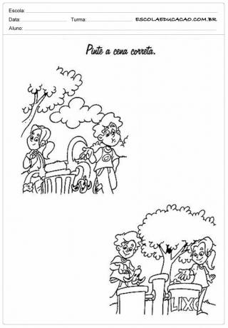 Activities about the environment for early childhood education - Color the correct one
