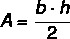 Üçgenin alanını hesaplamak için formül.