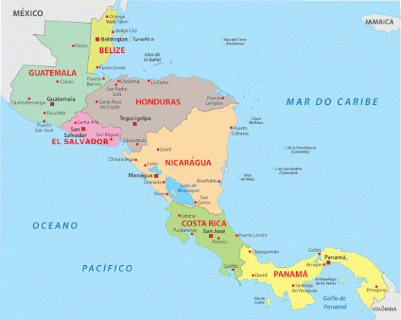 중미 국가는 북미와 남미를 통합합니다.