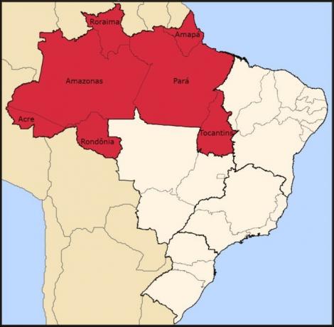 Politisk karta över Brasilien