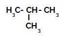 Structural formula of isobutane