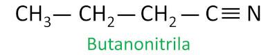  Chemická struktura butannitrilu