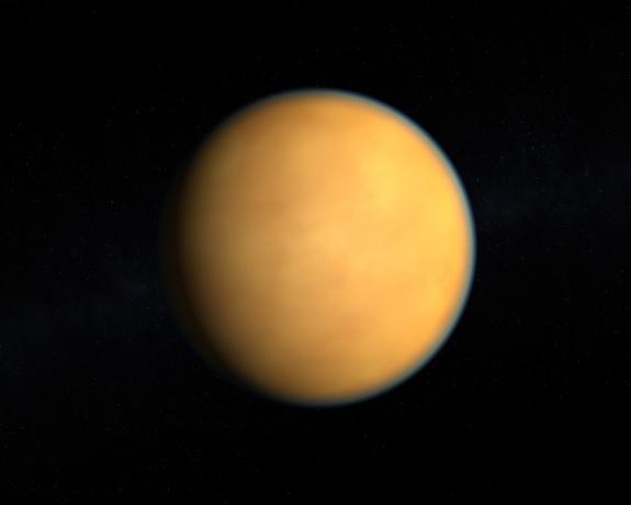 Representasi visual Titan, bulan terbesar Saturnus.